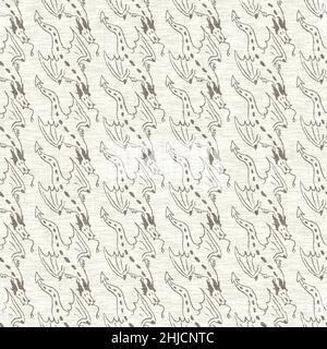 Dragon linen effect texture pattern. Seamless woven mythical reptile decorative print for canvas monster wallpaper.  Stock Photo