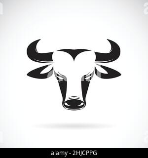 Vector of bull haed on white background. Easy editable layered vector illustration. Stock Vector