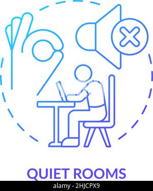 Quiet rooms blue gradient concept icon Stock Vector