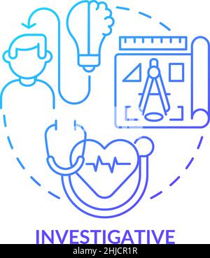 Investigative occupation blue gradient concept icon Stock Vector