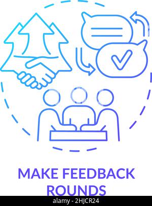 Make feedback rounds blue gradient concept icon Stock Vector