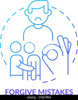 Forgive mistakes blue gradient concept icon Stock Vector