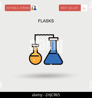 Flasks Simple vector icon. Stock Vector