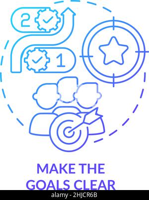 Make goals clear blue gradient concept icon Stock Vector