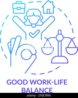 Good work-life balance blue gradient concept icon Stock Vector