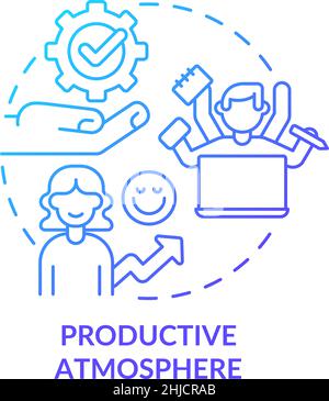 Productive atmosphere blue gradient concept icon Stock Vector