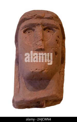 Head of a sandstone statue from Madain Saleh. 3rd-1st century B.C. Istanbul Archaeology Museum. Stock Photo