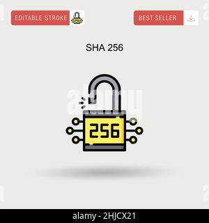 SHA 256 Simple vector icon. Stock Vector