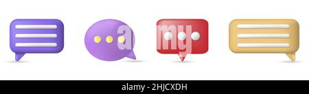 Set of 3d speech bubble Stock Vector