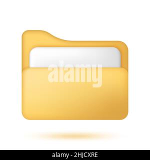 Yellow folder with document Stock Vector