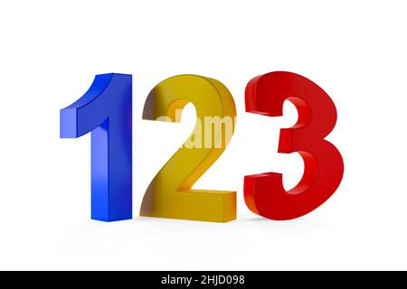 One Two Three Color Colourful Numbers 123 Stock Photo - Alamy