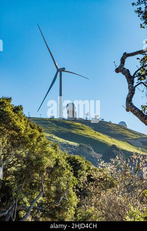 The Strauss Wind Energy Project located in Santa Barbara County close the Lompoc, California. It is the first wind project on the California coast. Stock Photo