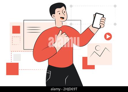 Concept of ui ux design Stock Vector
