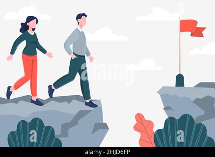 Overcoming obstacles to success concept Stock Vector