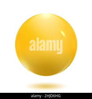 Yellow glass ball against white background, 3d-illustration Stock Photo