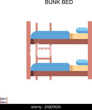 Bunk bed Simple vector icon. Illustration symbol design template for web mobile UI element. Stock Vector