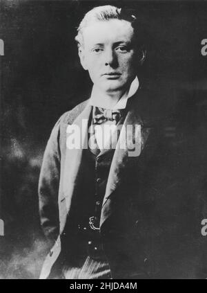 Winston Churchill. British statesman who served as Prime minister of the United Kingdom from 1940 to 1945 during the Second world war. Born on november 30 1874, dead january 24 1965. Picture taken when he was the age of 30. Stock Photo