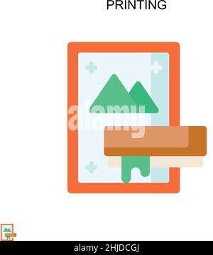 Printing Simple vector icon. Illustration symbol design template for web mobile UI element. Stock Vector
