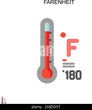 Farenheit Simple vector icon. Illustration symbol design template for web mobile UI element. Stock Vector