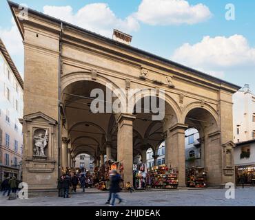 Florence, Italy. January 2022.  an indoor market in the historic center of the city Stock Photo