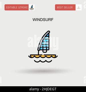 Windsurf Simple vector icon. Stock Vector