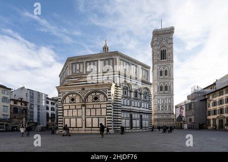 Florence, Italy. January 2022. panoramic view of the baptistery in the city center Stock Photo