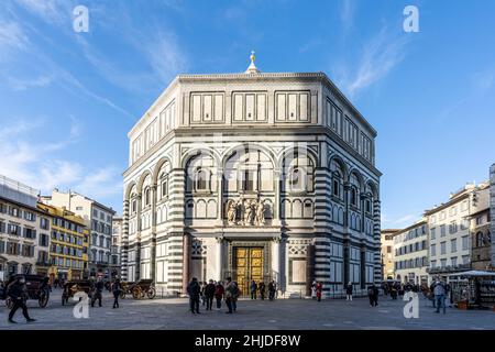 Florence, Italy. January 2022. panoramic view of the baptistery in the city center Stock Photo