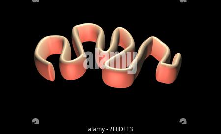 Cell dividing . Mitochondria splitting, DNA replication.  3d render illustration Stock Photo