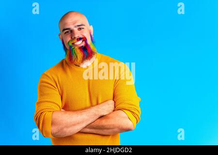 Concept of creativity and power of individuality and self-expression in bludio background Stock Photo