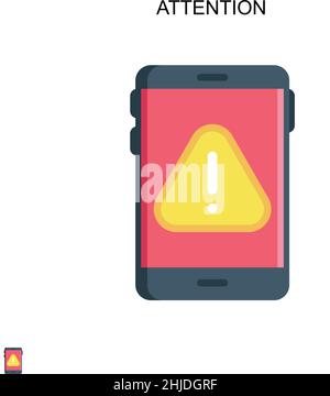 Attention Simple vector icon. Illustration symbol design template for web mobile UI element. Stock Vector