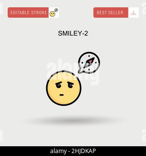 Smiley-2 Simple vector icon. Stock Vector