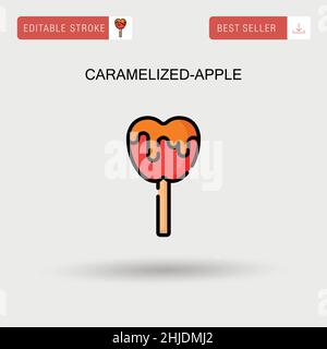 Caramelized-apple Simple vector icon. Stock Vector