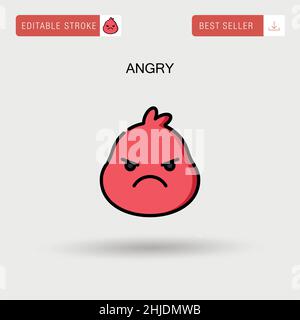 Angry Simple vector icon. Stock Vector