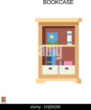 Bookcase Simple vector icon. Illustration symbol design template for web mobile UI element. Stock Vector