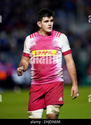 Harlequins' Archie White during the Gallagher Premiership match at The Recreation Ground, Bath. Picture date: Friday January 28, 2022. Stock Photo