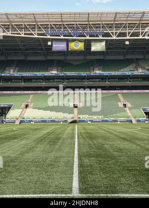 Football stadium from the Italian club Palmeiras in Soa Paulo Brazil. 27 Januari 2022 Stock Photo