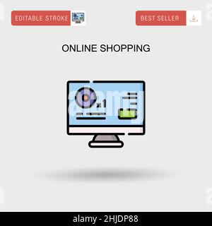 Online shopping Simple vector icon. Stock Vector