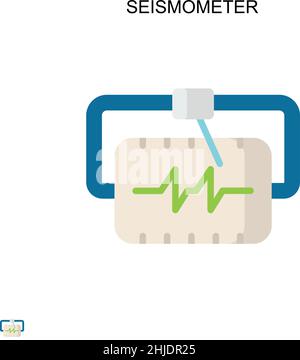 Seismometer Simple vector icon. Illustration symbol design template for web mobile UI element. Stock Vector