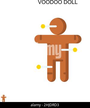 Voodoo doll Simple vector icon. Illustration symbol design template for web mobile UI element. Stock Vector