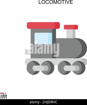 Locomotive Simple vector icon. Illustration symbol design template for web mobile UI element. Stock Vector
