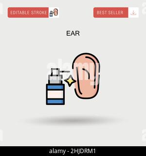 Ear Simple vector icon. Stock Vector