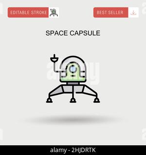 Space capsule Simple vector icon. Stock Vector