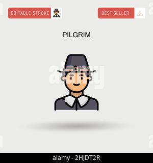 Pilgrim Simple vector icon. Stock Vector