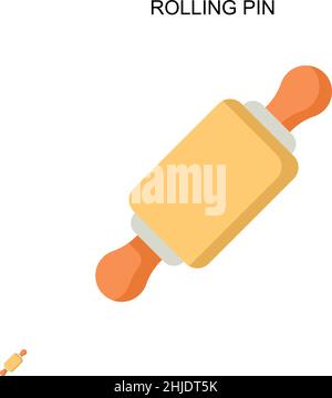 Rolling pin Simple vector icon. Illustration symbol design template for web mobile UI element. Stock Vector