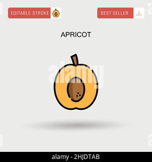 Apricot Simple vector icon. Stock Vector