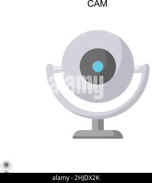 Cam Simple vector icon. Illustration symbol design template for web mobile UI element. Stock Vector