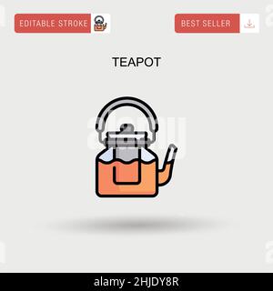 Teapot Simple vector icon. Stock Vector