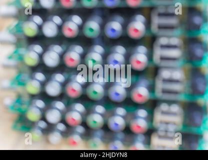 Motherboard on bokeh background blur Stock Photo