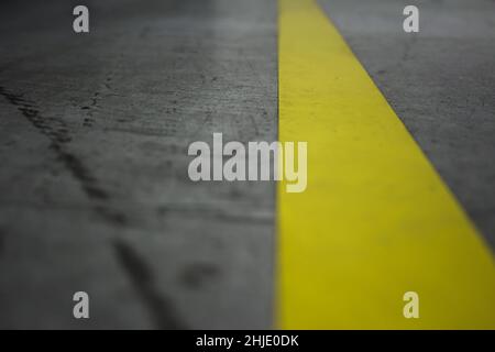 Road  and  yellow line in the middle of the road Stock Photo