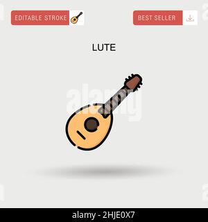 Lute Simple vector icon. Stock Vector